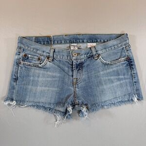Lucky Brand Denim Jean Shorts Size 8 29 Light Wash Frayed Hem Festival Boho